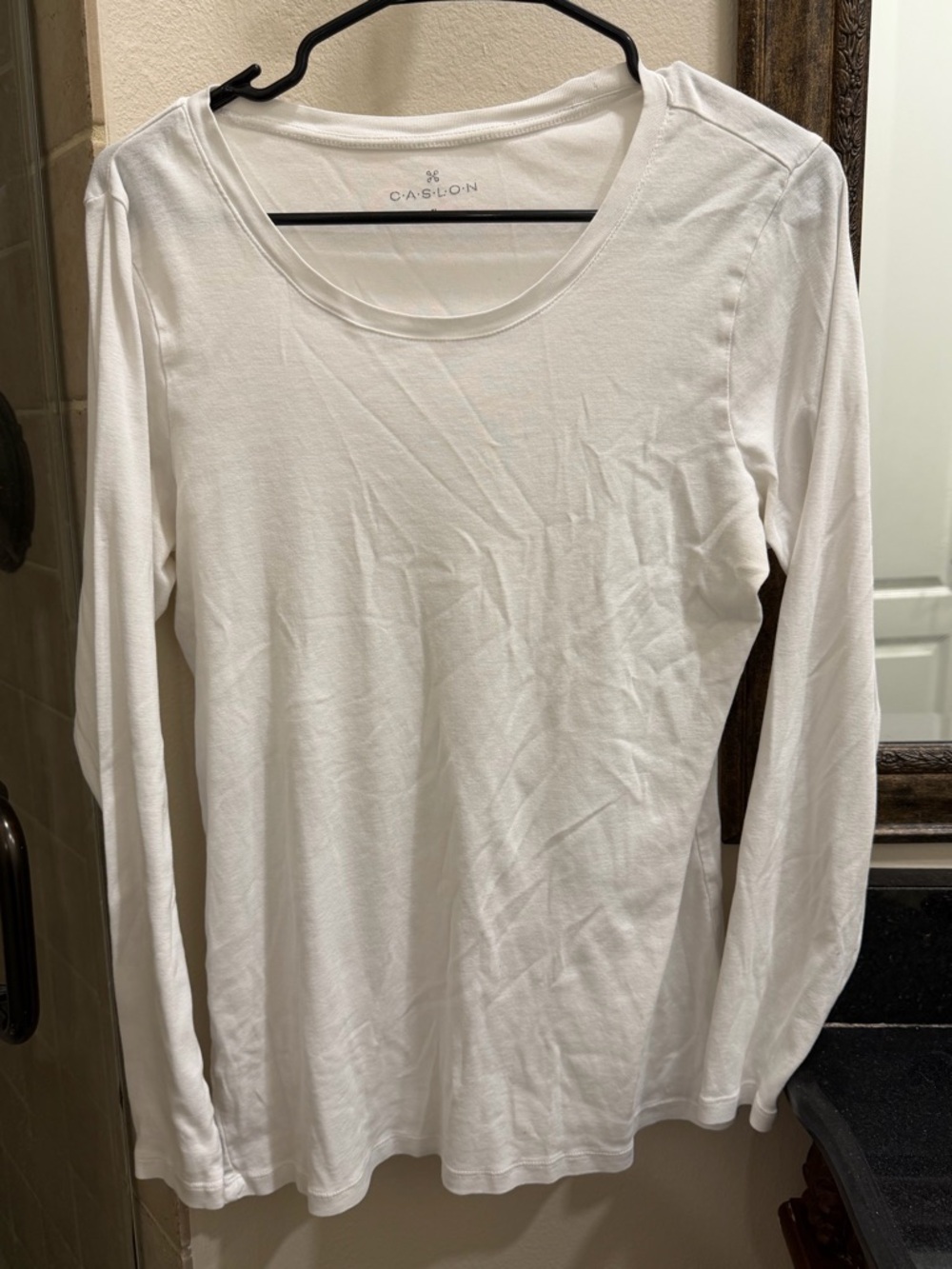 Caslon White Long Sleeve Scoop Neck Tee - Classic Essential